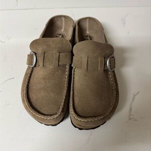 Birkenstock Tan Suede Slippers